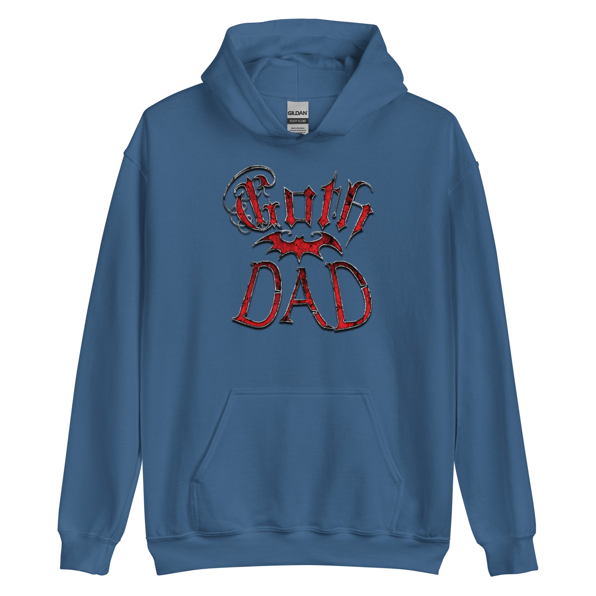 Red Goth Dad with Bat Father's Day Gift Pullover Hoodie Sweatshirt