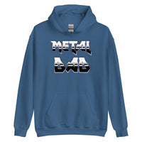 Metal Dad design on unisex hoodie, front view