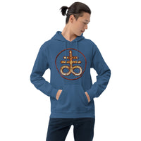 Withered Leviathan Cross design on unisex hoodie, front view