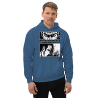 Anime Eyes Japanese Manga design on unisex hoodie, front view