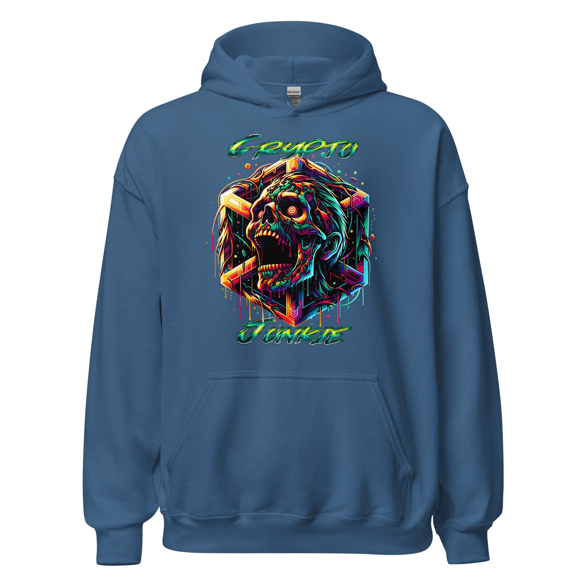 Screaming Zombie Skull Crypto Junkie Altcoins Season Pullover Hoodie Sweatshirt