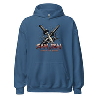 Splash Katana Swords design on unisex hoodie, front view
