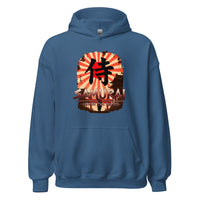 Samurai Warrior Honor the Sword design on unisex hoodie, front view