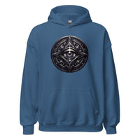 Illuminati All-Seeing Eye design on unisex hoodie, front view