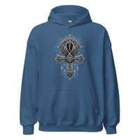 Ankh Egyptian Symbol design on unisex hoodie, front view