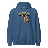 Eye of Ra Sun God design on unisex hoodie, front view