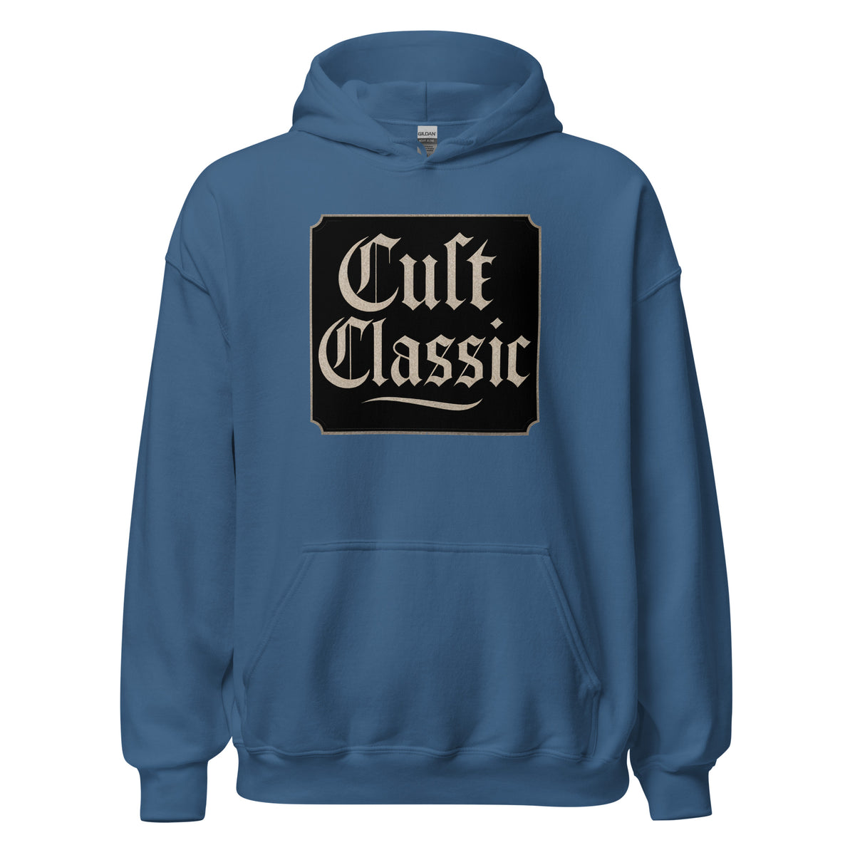 Cult Classic design on unisex hoodie, front view