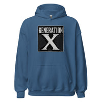 Generation X design on unisex hoodie, front view