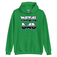 Metal Dad design on unisex hoodie, front view