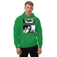 Anime Eyes Japanese Manga design on unisex hoodie, front view
