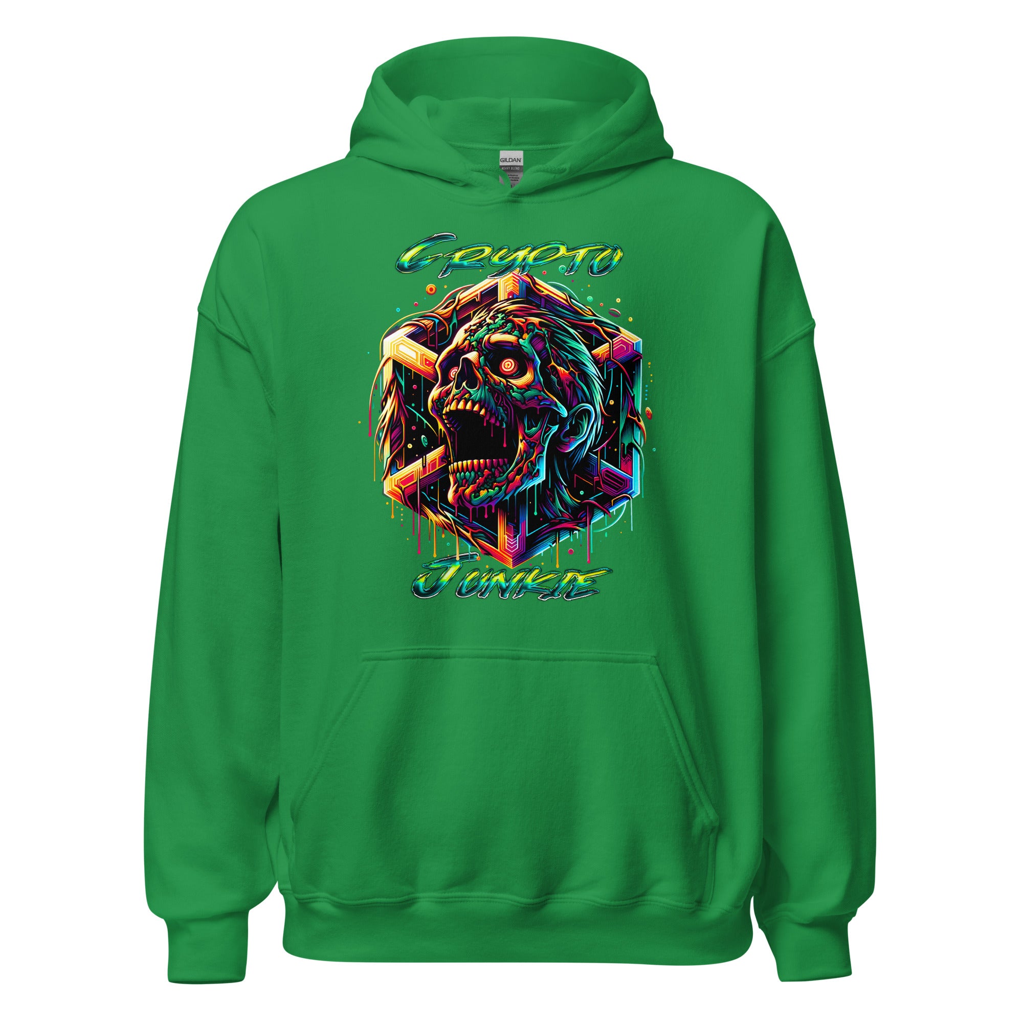 Screaming Zombie Skull Crypto Junkie Altcoins Season Pullover Hoodie Sweatshirt