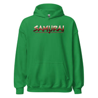 Samurai Warrior design on unisex hoodie, front view
