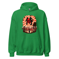 Samurai Warrior Honor the Sword design on unisex hoodie, front view