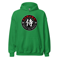 Samurai Honor Kanji 侍 design on unisex hoodie, front view