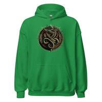 Egyptian Ouroboros Snake design on unisex hoodie, front view