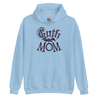 Purple Goth Mom Bat design on unisex hoodie, front view