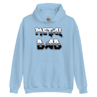 Metal Dad design on unisex hoodie, front view