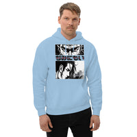 Anime Eyes Japanese Manga design on unisex hoodie, front view