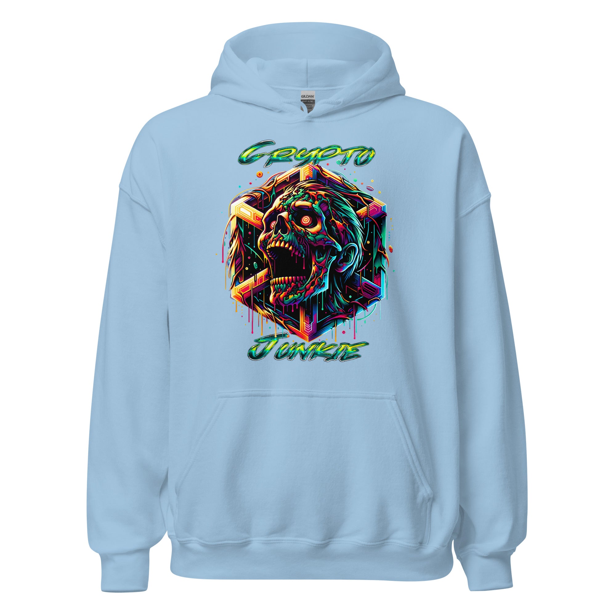 Screaming Zombie Skull Crypto Junkie Altcoins Season Pullover Hoodie Sweatshirt