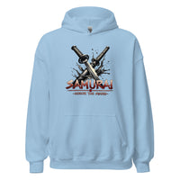 Splash Katana Swords design on unisex hoodie, front view