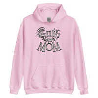 White Goth Mom Bat design on unisex hoodie, front view