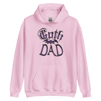 Purple Goth Dad Bat design on unisex hoodie, front view