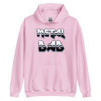 Metal Dad design on unisex hoodie, front view