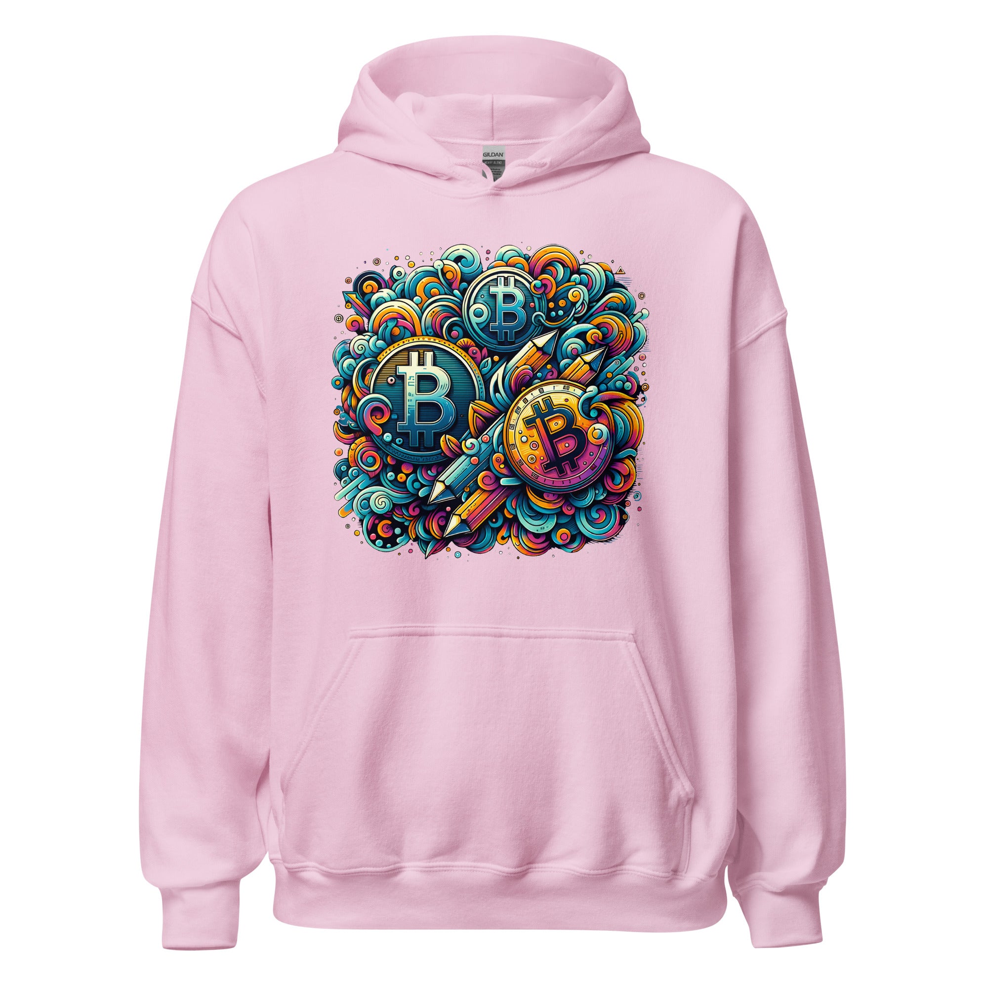 Whimsical Bitcoin Crypto Dreams Hidden Gem Pullover Hoodie Sweatshirt