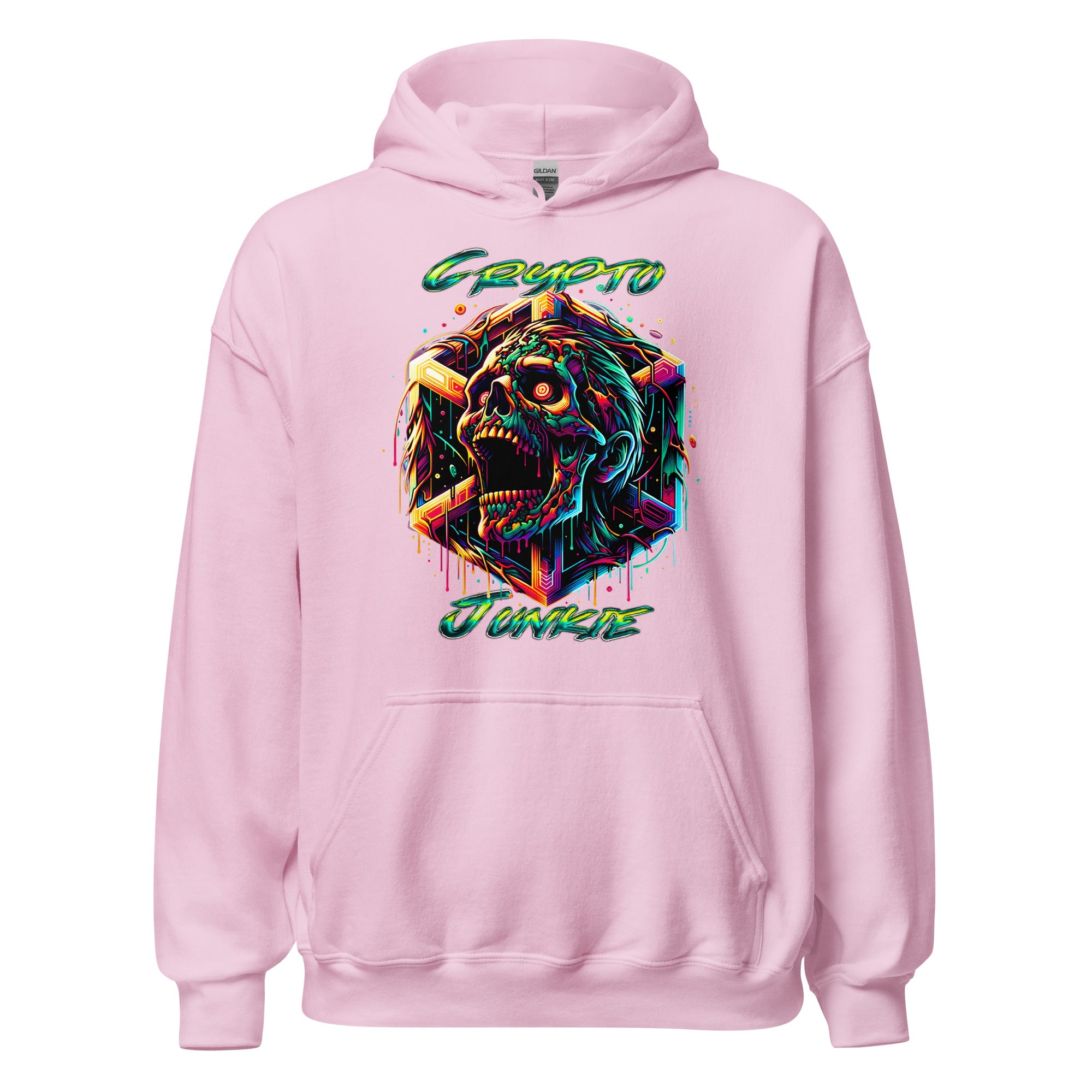 Screaming Zombie Skull Crypto Junkie Altcoins Season Pullover Hoodie Sweatshirt