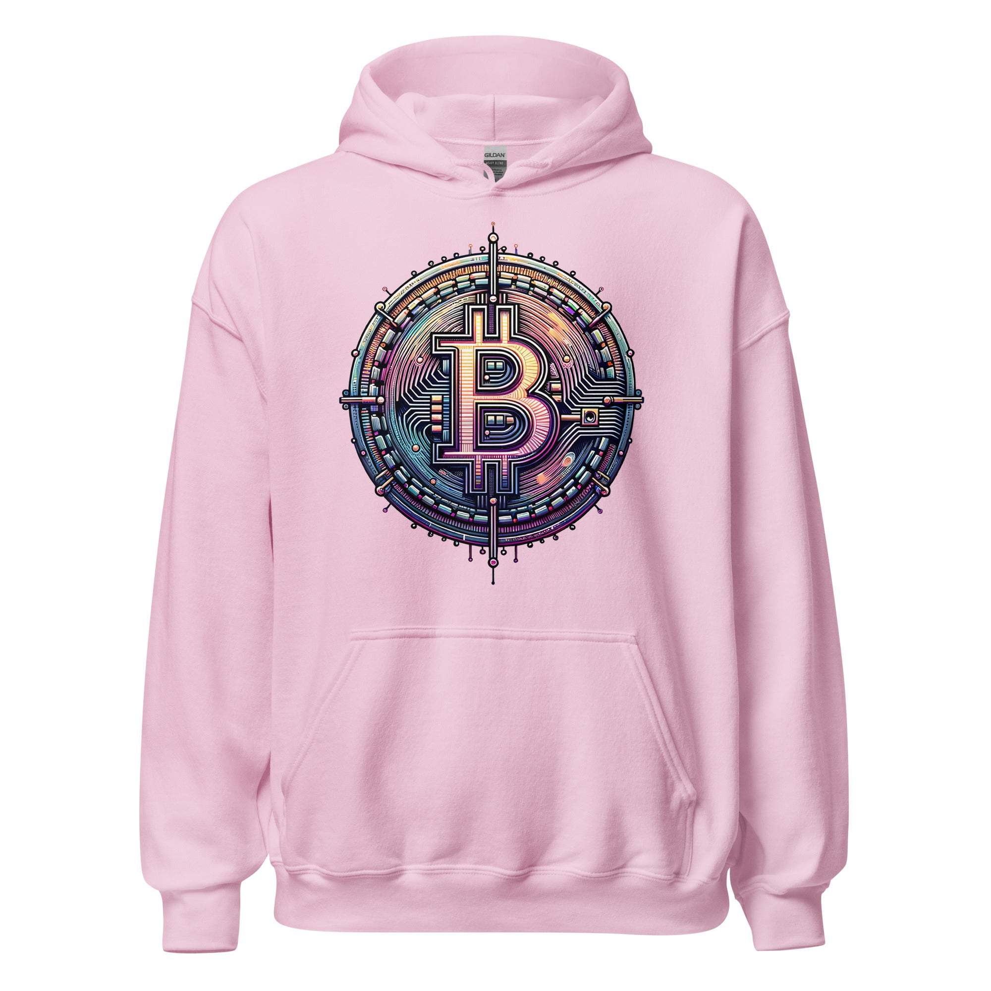 Futuristic Wired Bitcoin BTC Digital Crypto Pullover Hoodie Sweatshirt