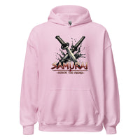 Splash Katana Swords design on unisex hoodie, front view