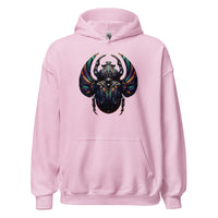 Mechanical Scarab Beetle design on unisex hoodie, front view