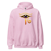 Eye of Ra Sun God design on unisex hoodie, front view