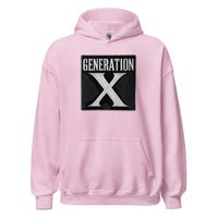 Generation X design on unisex hoodie, front view