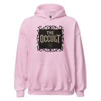 The Occult design on unisex hoodie, front view