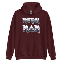 Metal Mom design on unisex hoodie, front view