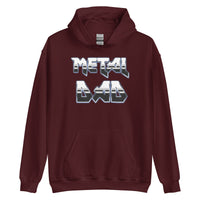 Metal Dad design on unisex hoodie, front view