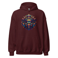 Great Eye All-Seeing Symbol design on unisex hoodie, front view