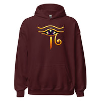 Eye of Ra Sun God design on unisex hoodie, front view