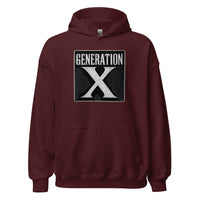 Generation X design on unisex hoodie, front view