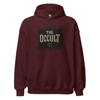 The Occult design on unisex hoodie, front view