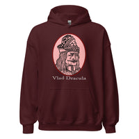 Vlad the Impaler design on unisex hoodie, front view