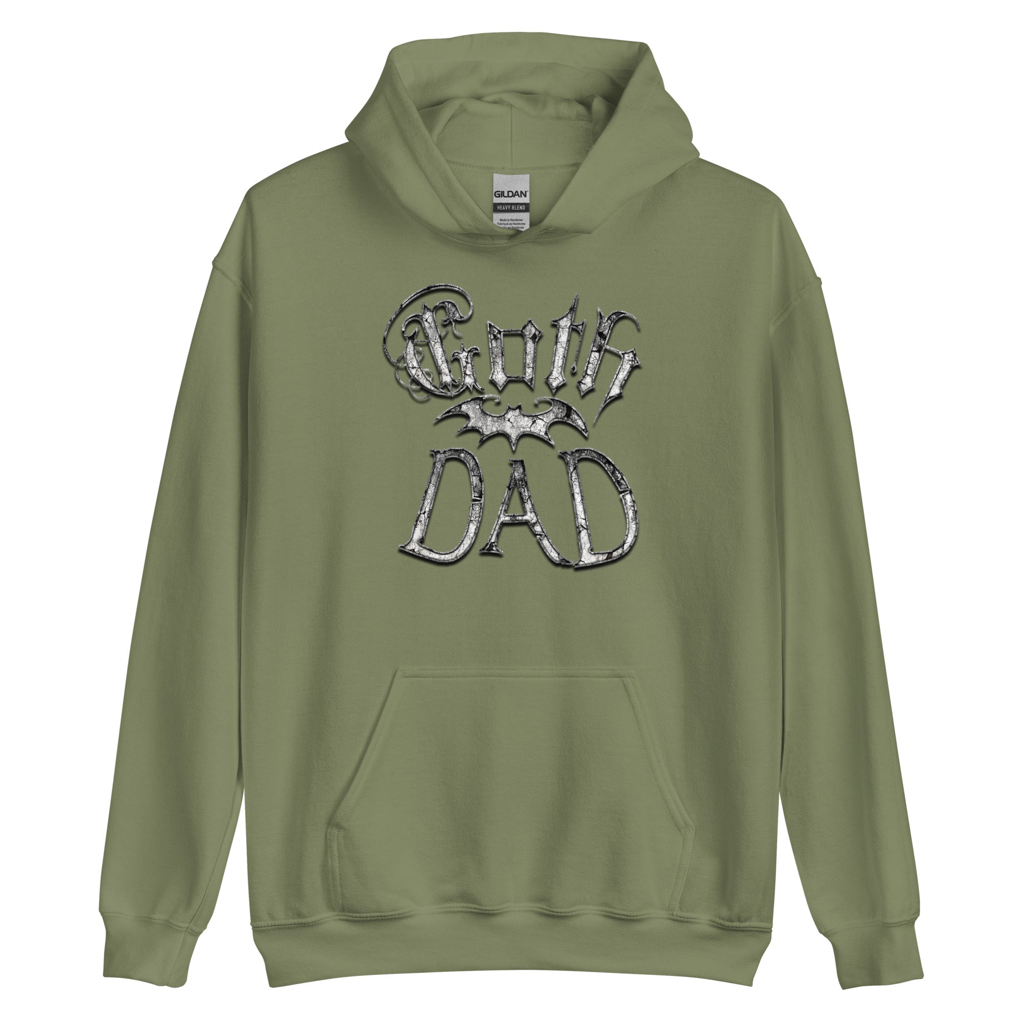 White Goth Dad with Bat Father's Day Gift Pullover Hoodie Sweatshirt