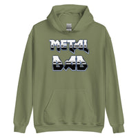 Metal Dad design on unisex hoodie, front view