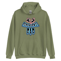 Paranormal Ghost Dad design on unisex hoodie, front view