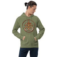 Withered Leviathan Cross design on unisex hoodie, front view