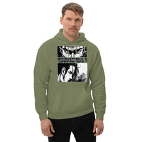 Anime Eyes Japanese Manga design on unisex hoodie, front view