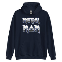Metal Mom design on unisex hoodie, front view