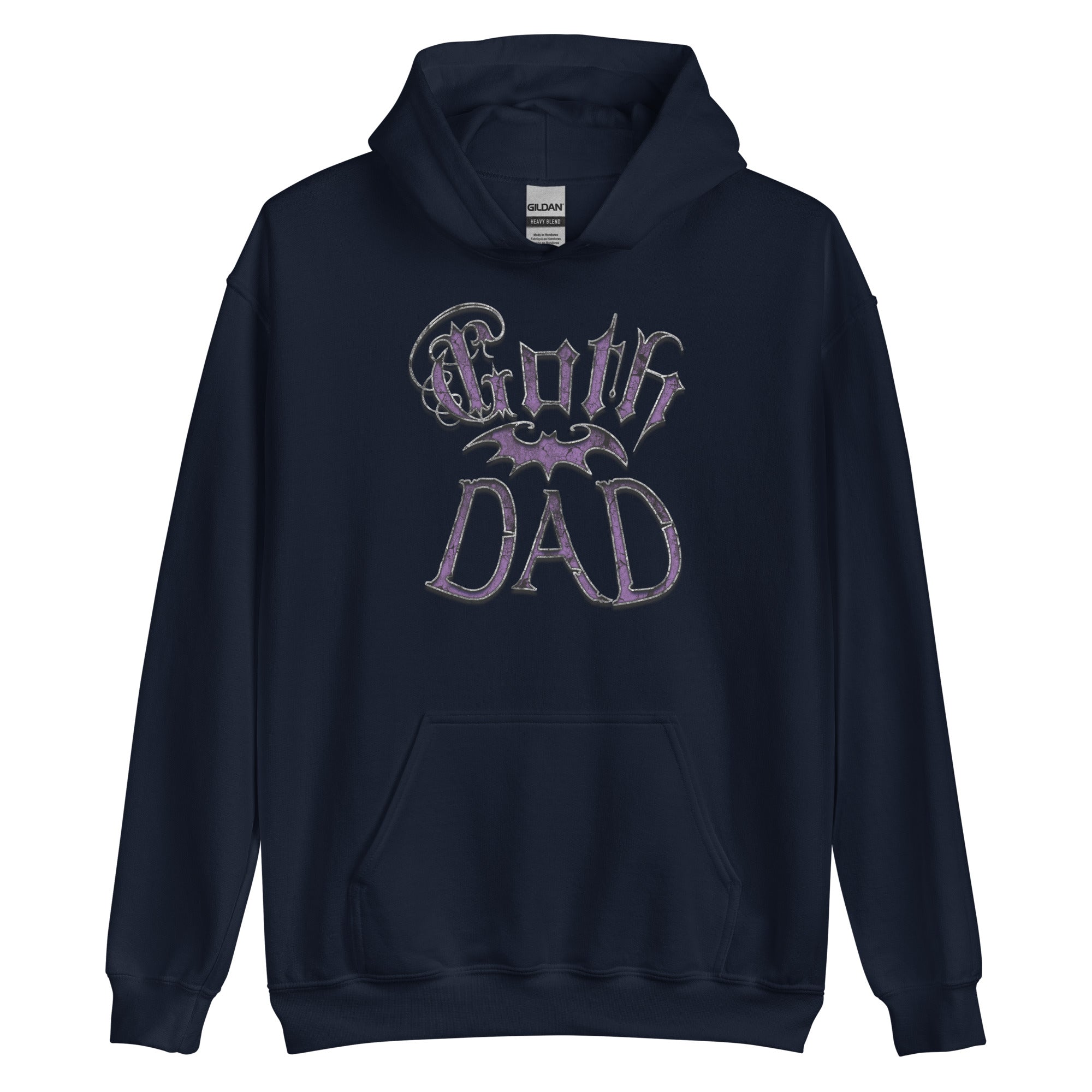 Purple Goth Dad with Bat Father's Day Gift Pullover Hoodie Sweatshirt