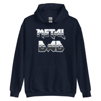 Metal Dad design on unisex hoodie, front view